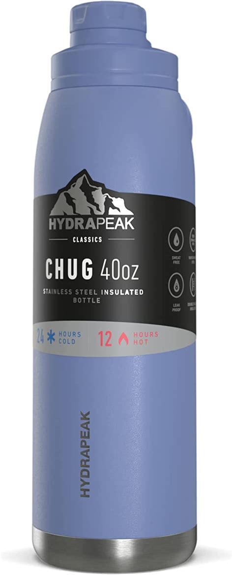 Hydrapeak 40 oz - 40oz Insulated Water Bottles with Matching Straw Lid and Rubber Boot - Seashell. $26.95 USD. Pay in 4 interest-free installments for orders over $50.00 with. Learn more. No reviews yet : (. Quantity. Add to cart. DOUBLE WALL VACUUM INSULATION keeps drinks cold for 24 hours and hot for 12 hours, making this water bottle a top choice for a ...